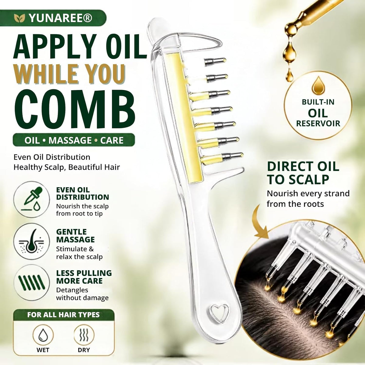 2 in 1 Hair Oiling Comb