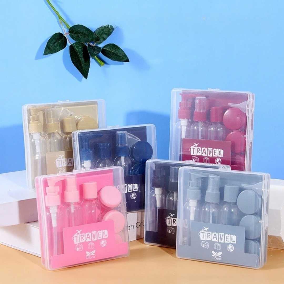 6 Pcs Travel Refillable Bottles Set with Pouch – Empty Toiletry Containers