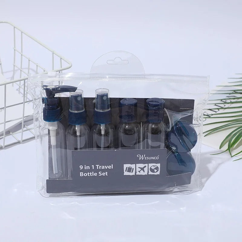 6 Pcs Travel Refillable Bottles Set with Pouch – Empty Toiletry Containers