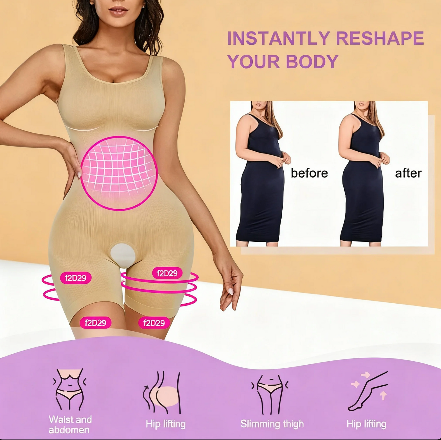 Premium Snatched Comfort-Strap Bodysuit (Open Crotch) | Instantly Smooth, Shape & Define Your Silhouette!